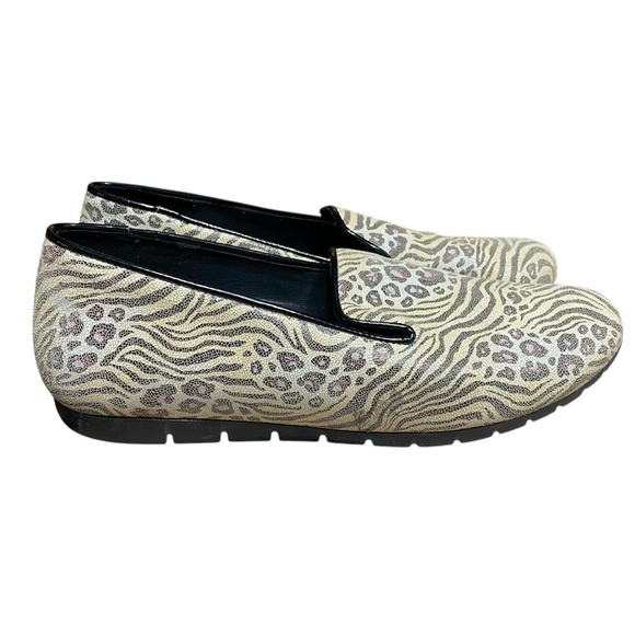 Sabrinas Mixed Animal Print Loafer Slip On Cushion Flats Size 40 EU 9.5 US - Picture 1 of 9
